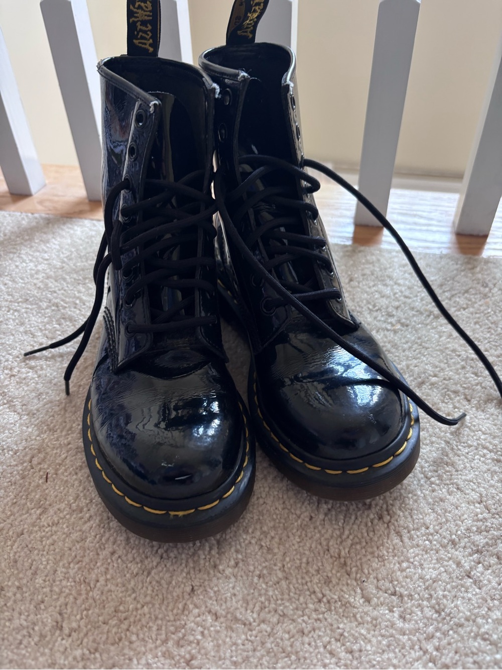 Dr. Martens 1460W Patent Leather Black Combat Boots Women’s 6 EU 37